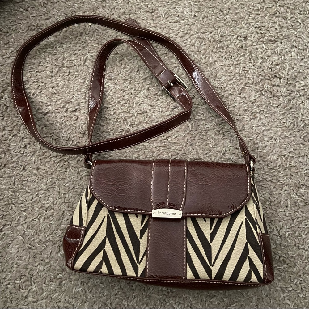 Vintage Liz Claiborne Brown Mini Crossbody Bag Purse